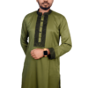 Green Color Premium Quality Panjabi With Embroidered