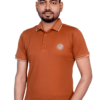 Brick Orange Color Half Sleeve Cotton Polo Shirt